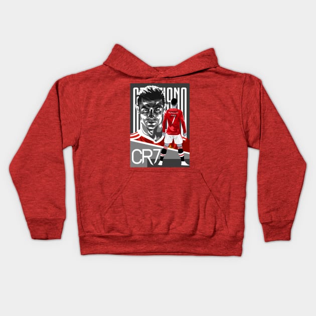 Cristiano Ronaldo in Red Kids Hoodie by RJWLTG